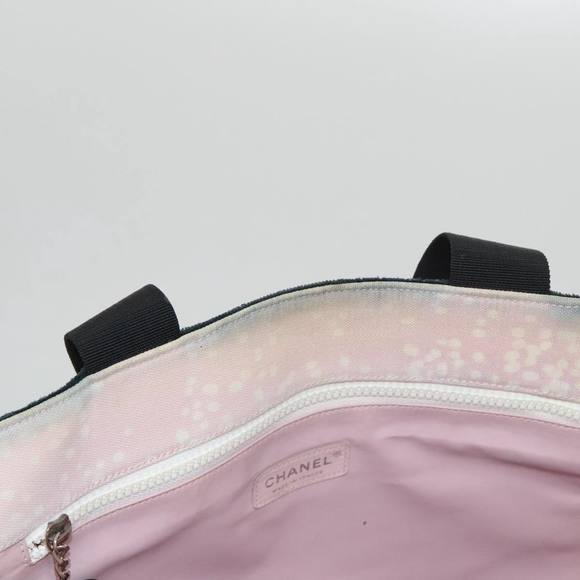CHANEL High Summer Tote Bag Canvas Pink Silver CC Auth bs20616 - Picture 9 of 16